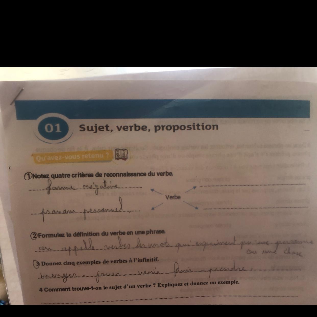 Numero 1 Les reconnaissance du verbe 