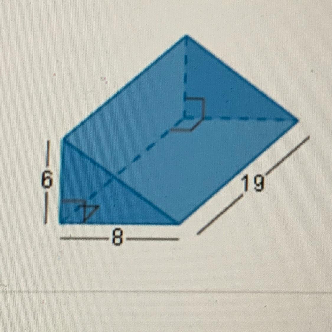 What is the surface area of the right prism given below?A. 456 units2B. 504 units2C. 552 units2D. 912