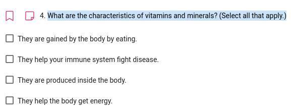 What are the characteristics of vitamins and minerals? (Select all that apply.)