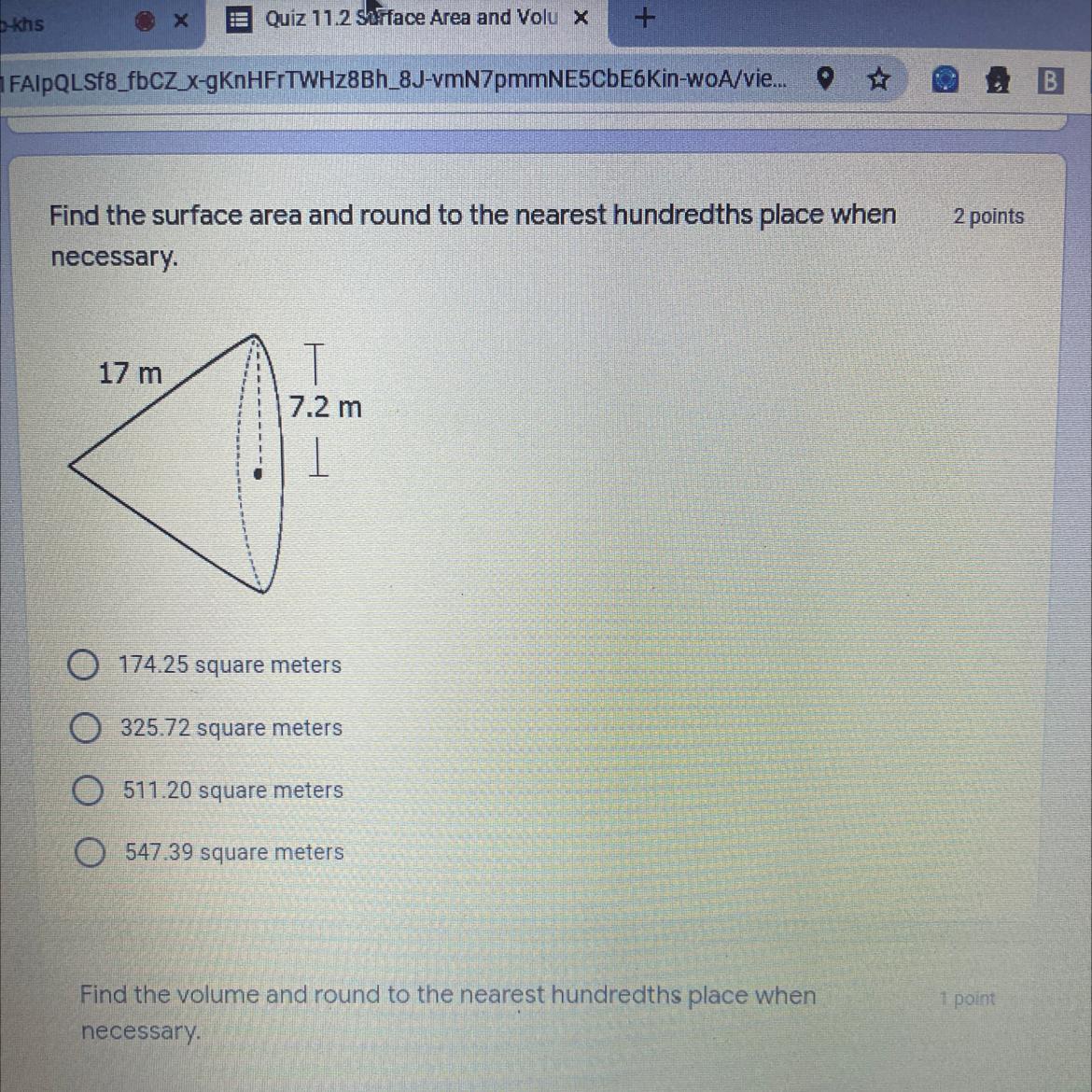 Find the surface area and round to the nearest hundredths place when necessary.