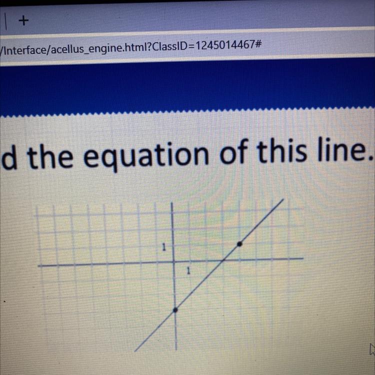 Find the equation of this line.1y = x + [?]