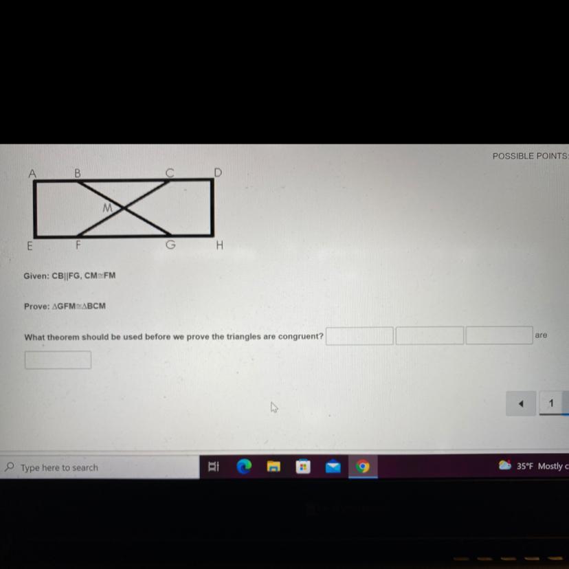 What theorem should be used before we prove the triangles are congruent?