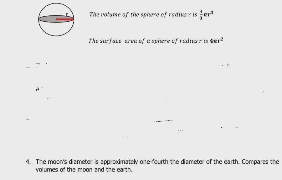 4. The Moons Diameter Is Approximately One-fourth The Diameter Of The Earth. Compares The Volumes Of