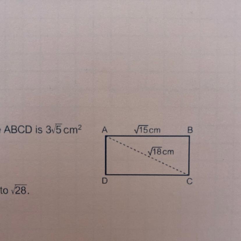 Show That The Area Of The Rectangle ABCD Is 3 Route 5 Cm