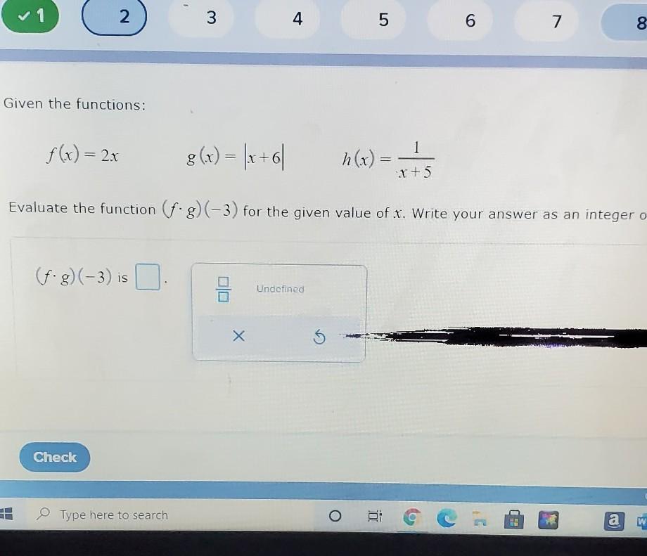 evaluate the function (f g)(-3) for the given of x