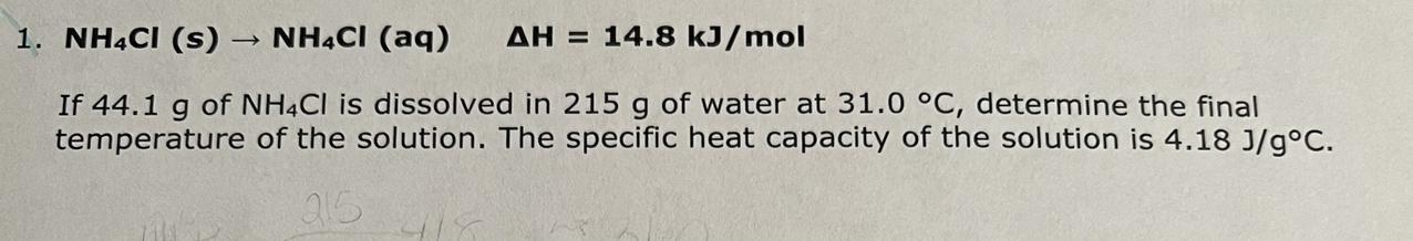 How do I determine the final temperature of the solution?