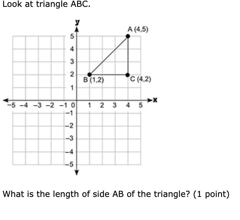 HELPPPP PLS!! TYLook at triangle ABC. Coordinate grid shows negative 5 to positive 5 on the x axis and