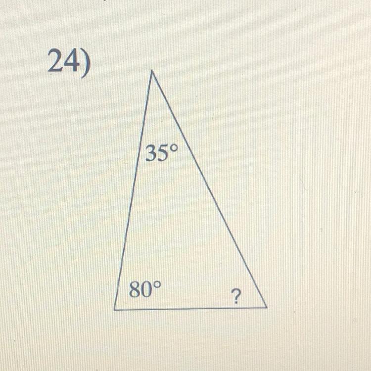 How Many Degrees Is The Measurement Of The Missing Angle? (Only Numeric Answer, No Words Or Symbols At