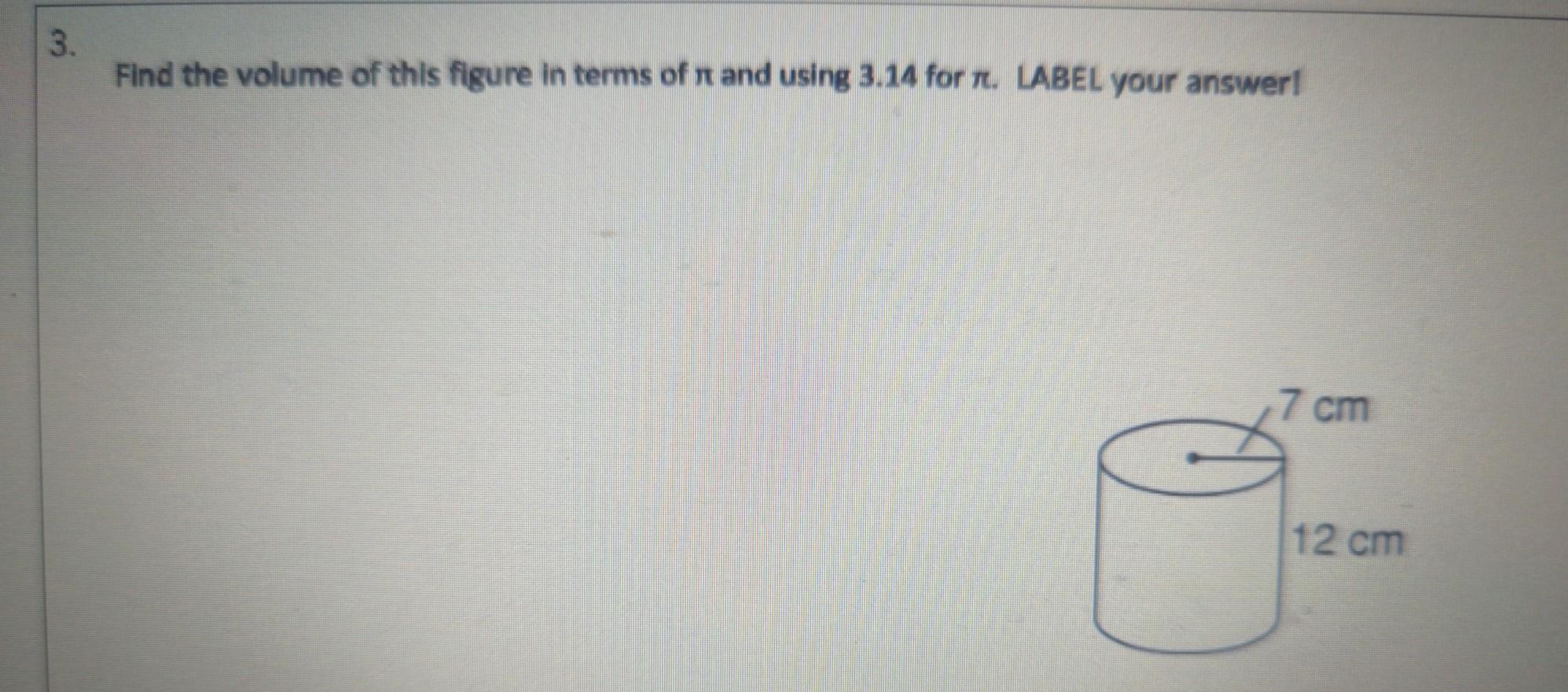 Calculate the volume of the cylinders.