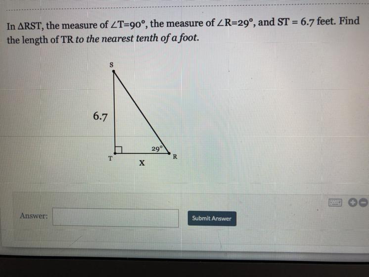 Can Anyone Help With This Using Soh Cah Toa And Rounding The Answer To The Nearest Tenth Of A Foot?