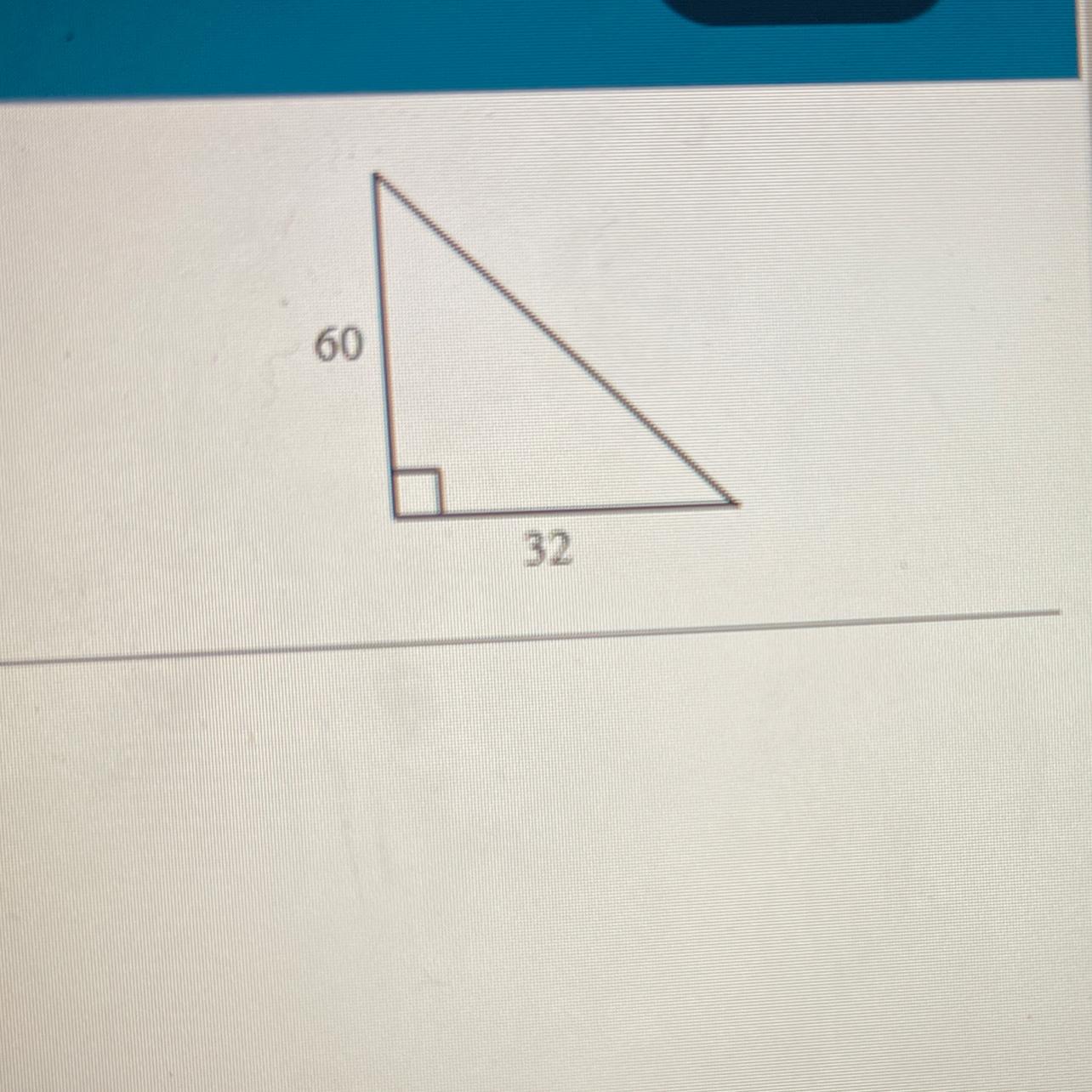 Find the length of the missing side on the triangle shown to the right using the Pythagorean theorem.