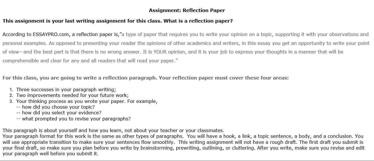 Can someone please right me a reflection? Title is Life then and Now. Must be 1 full page, double spaced