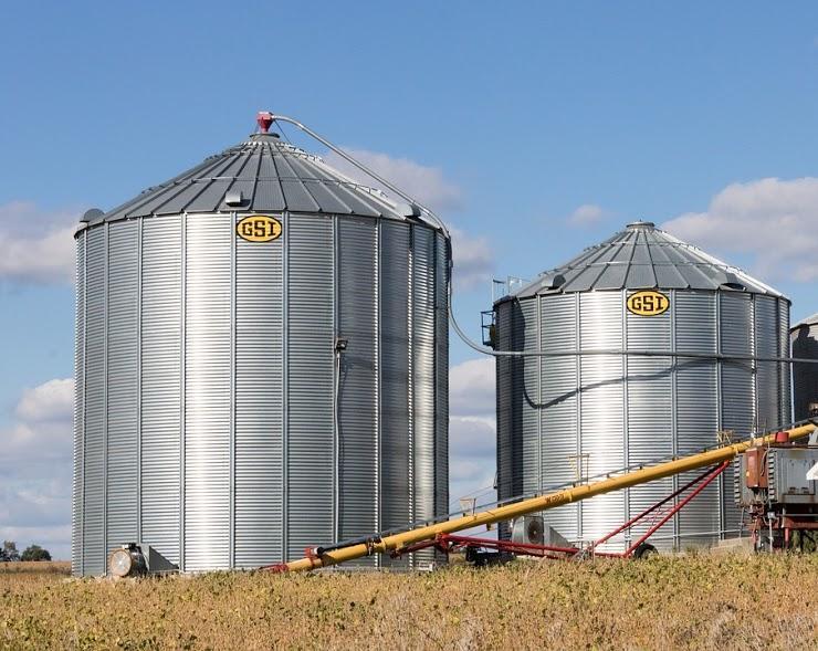 storage silos can be used to store grains.The silos are 15'wide.The larger silo is 18'10 tall and the