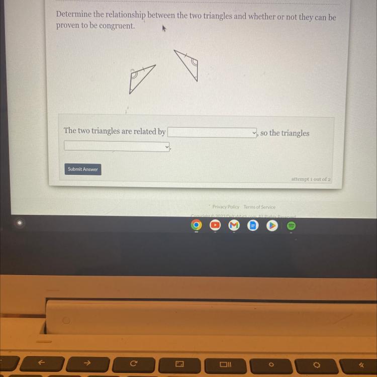 What type of triangle and are they congruent