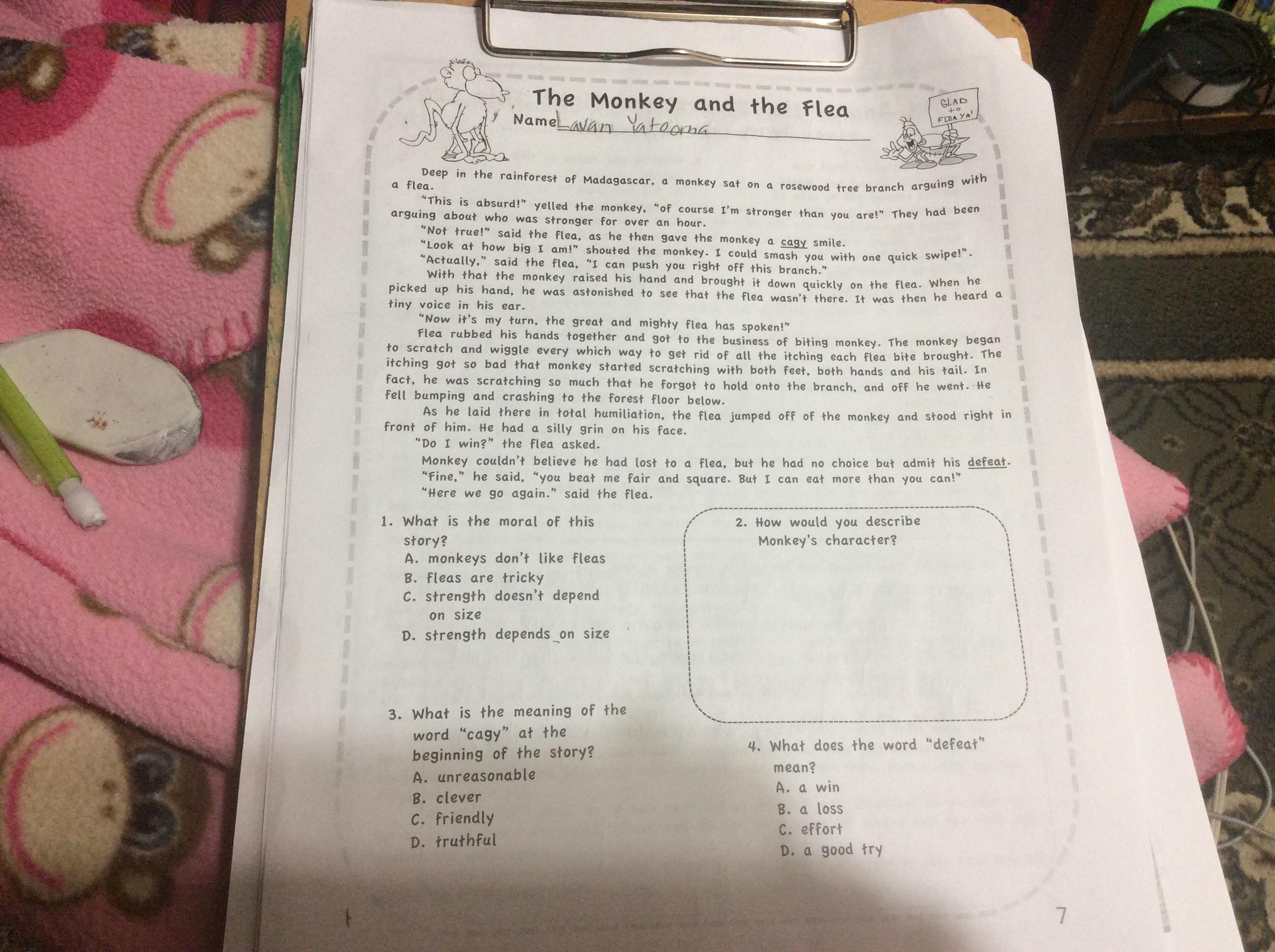 Please Help Me Answer These Questions! Read The Story Then Answer The Questions Please...