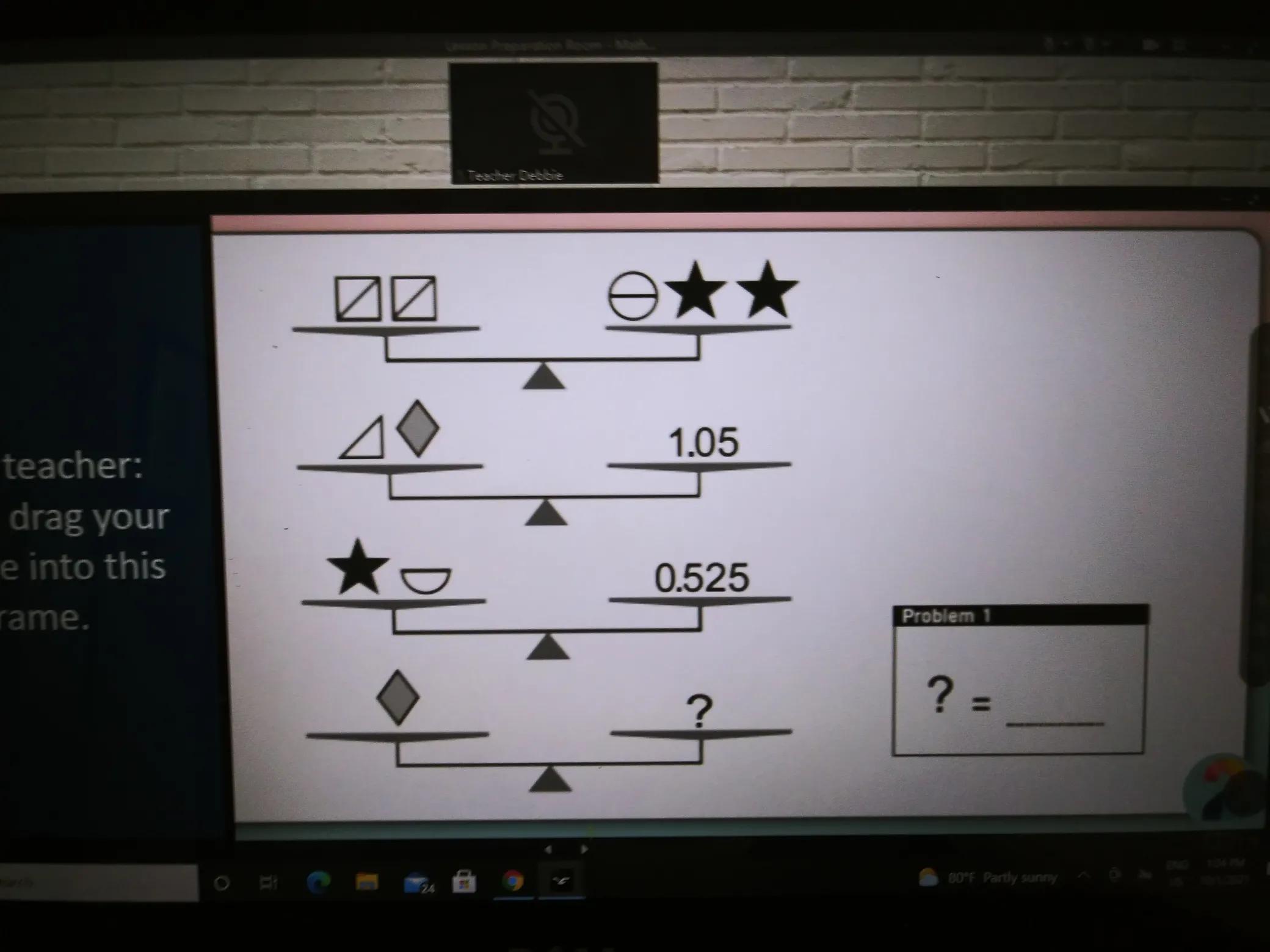 I have a triangle and diamond on an equation which is =1.05so I am asking am I suppose to divide by 2