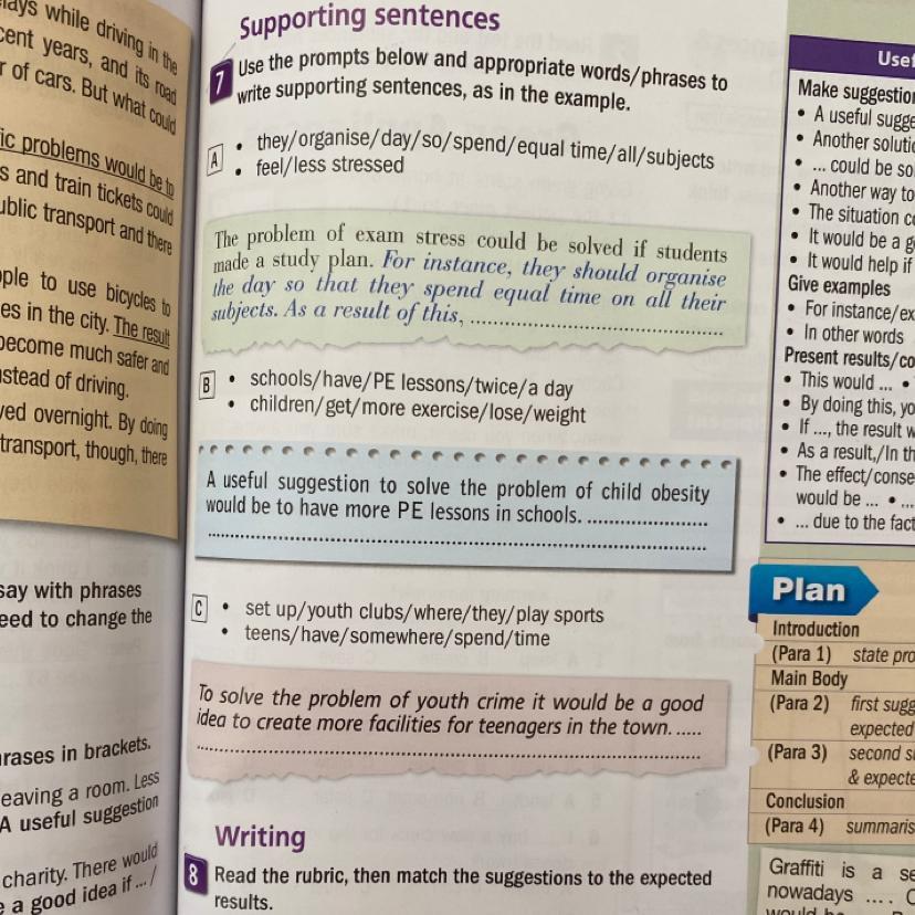 Suppoeting sentences