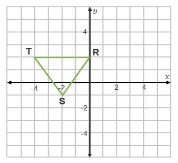 If the triangle shown in the diagram is translated 3 units right and 4 units down, what will be the coordinates