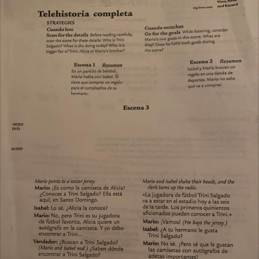 16EscucharLeerComprensin de los episodios A quin(es) describen?Identifica a quin(es) describen estas