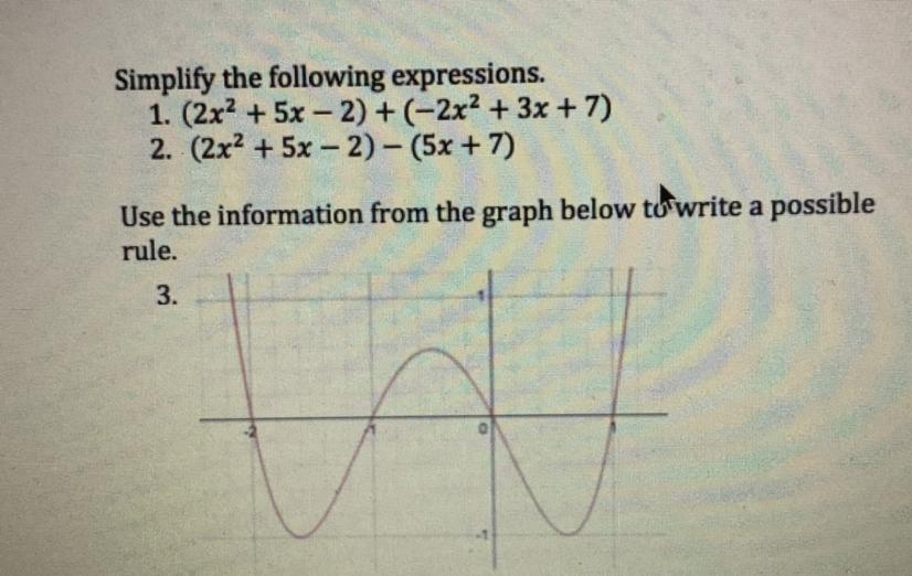 Simplify the following expressions 