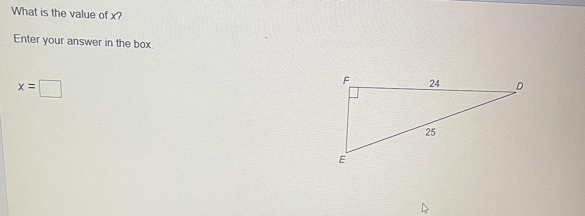 Please helpWhat is the value of x?Enter your answer in the box.X =FEL242512 3 4 5