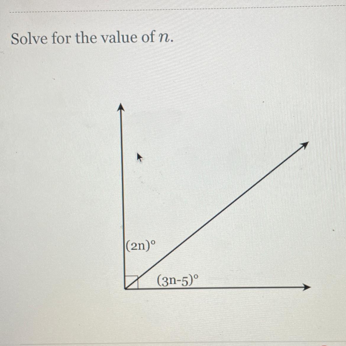 Solve for the value of n 