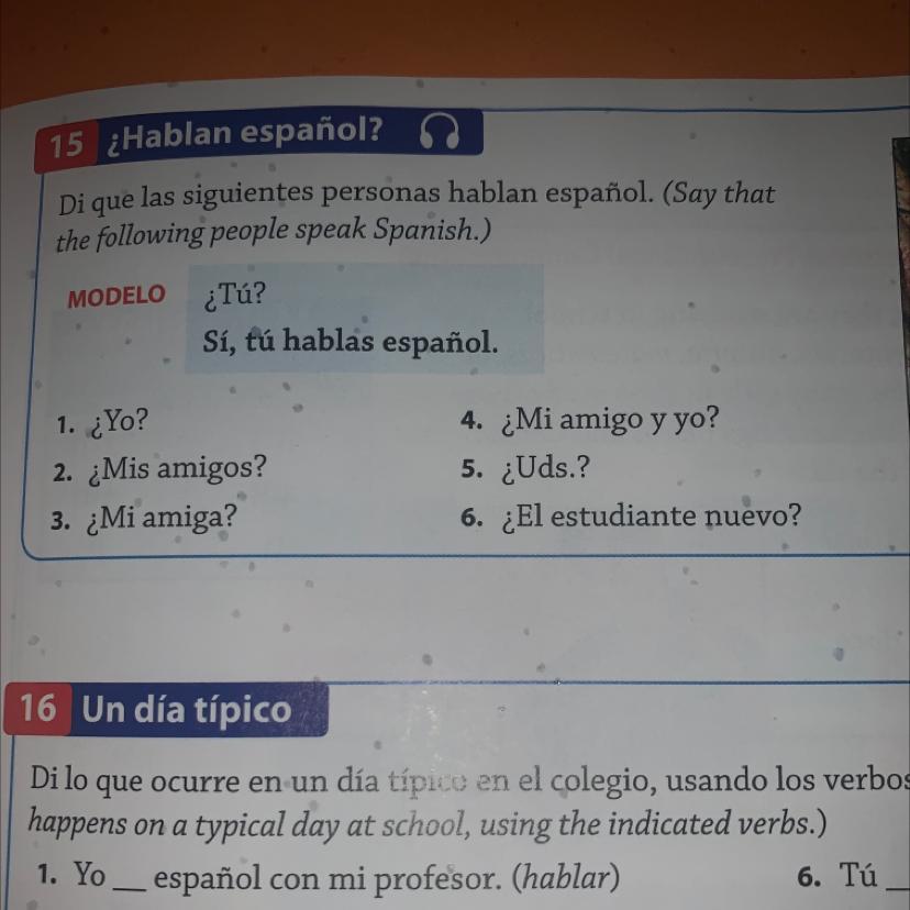 #15 1-6 in spanish I need help someone 