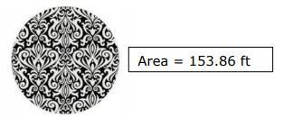 Calculate the radius of the circular rug. Use 3.14 for . Enter your answer in the box below.____ feet
