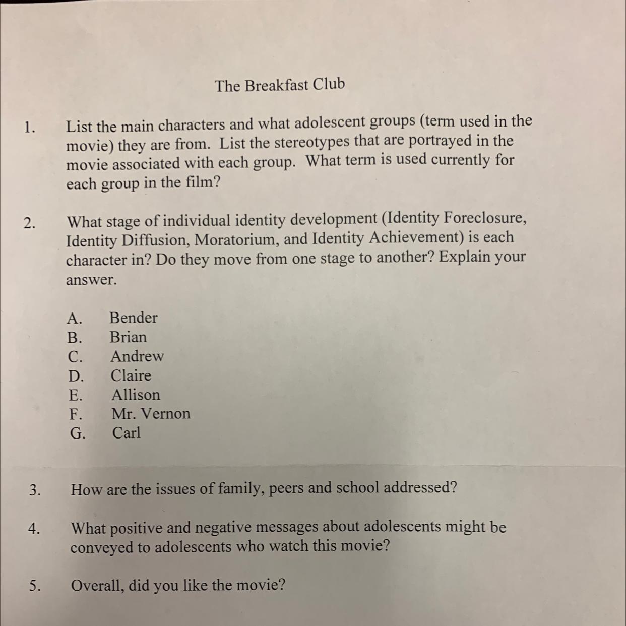 Can Yall Pls Help I Need Number 2 Quick Plsss Help Me Fast I Need It Will Mark Brainliest. This Phsychology