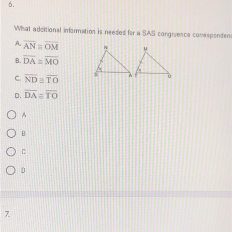 What Additional Information Is Needed For An SAS Congruence Correspondence?