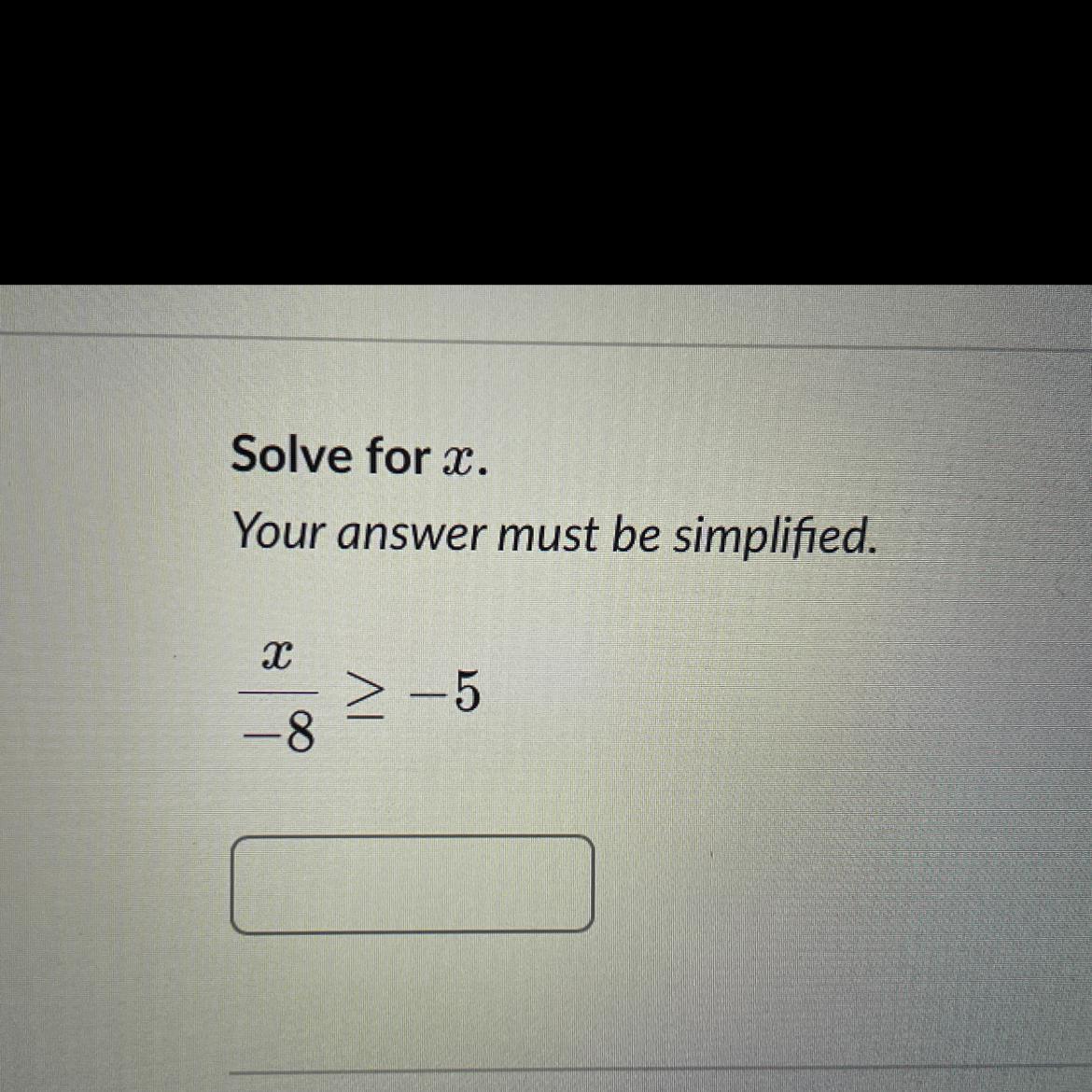 Answer Must Be Simplified
