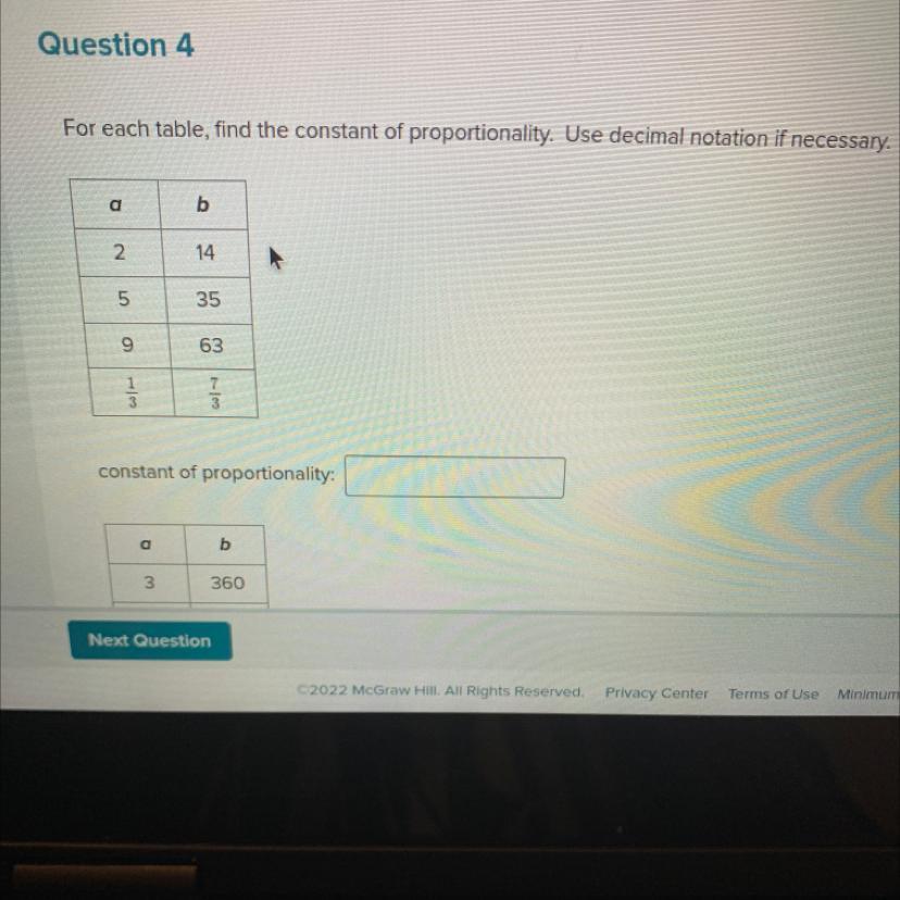 For Each Table, Find The Constant Of Proportionality. Use Decimal Notation If Neccescry
