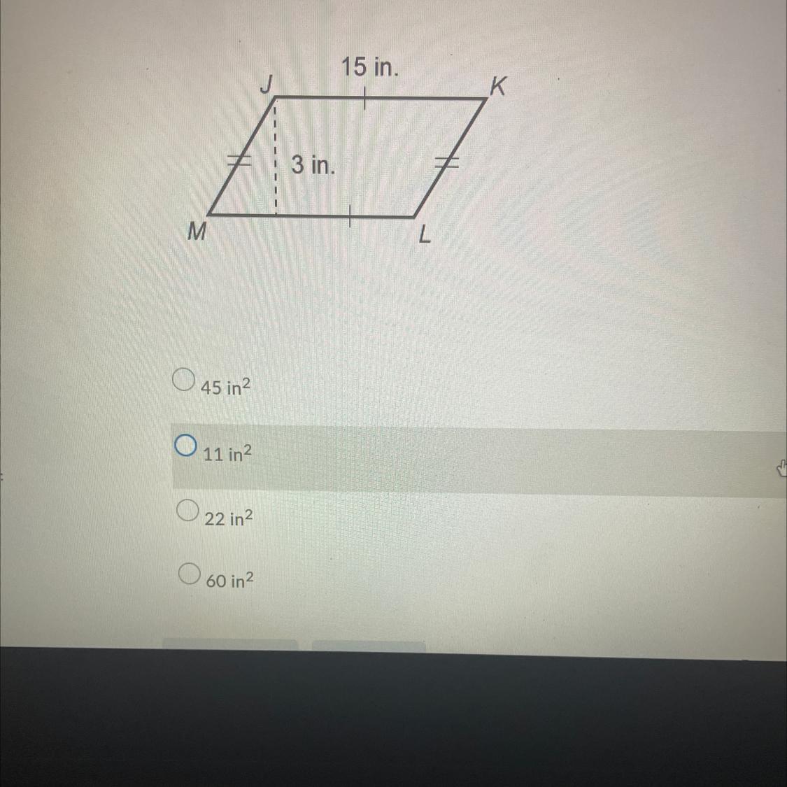 What is the area of the parallelogram ? 