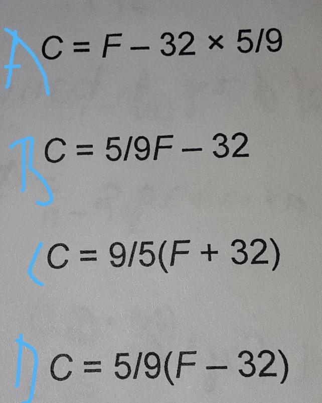 Peter has just learned that to change from Fahrenheit to Celsius, he needs to subtract 32 from the Fahrenheit