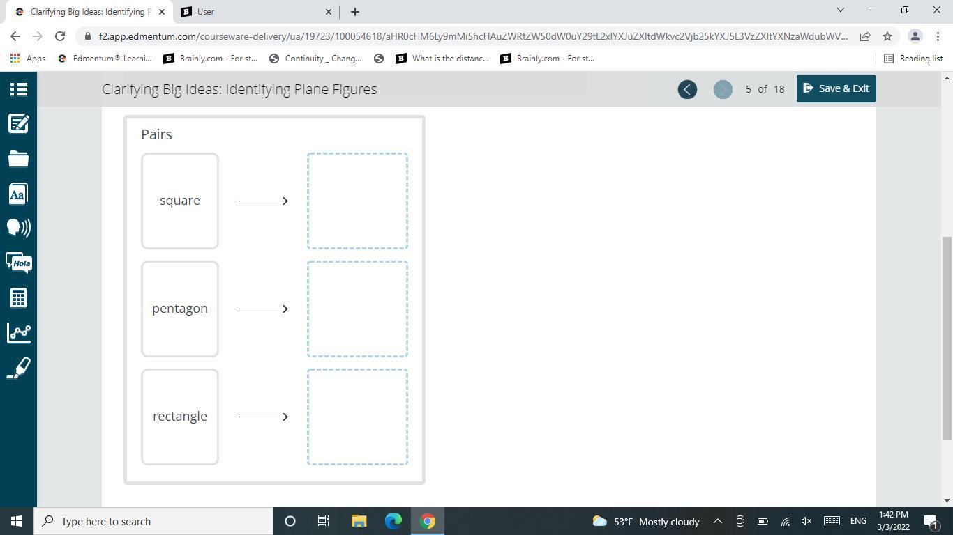Based On Their Appearance, Match The Images Of The Plane Figures To Their Most Correct Name.Drag The