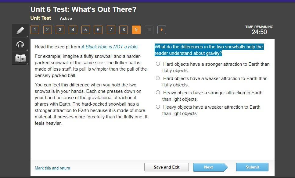 What Do The Differences In The Two Snowballs Help The Reader Understand About Gravity?