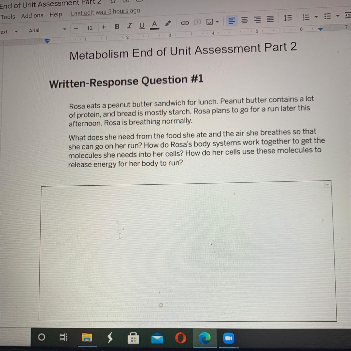 Help- I need to write a response pls- I have like 5-6 mins 