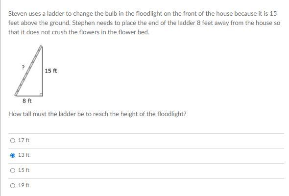 Steven uses a ladder to change the bulb in the floodlight on the front of the house because it is 15