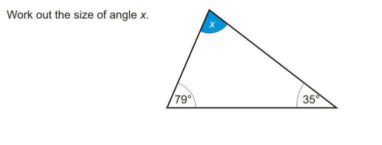 work out the size of angle x