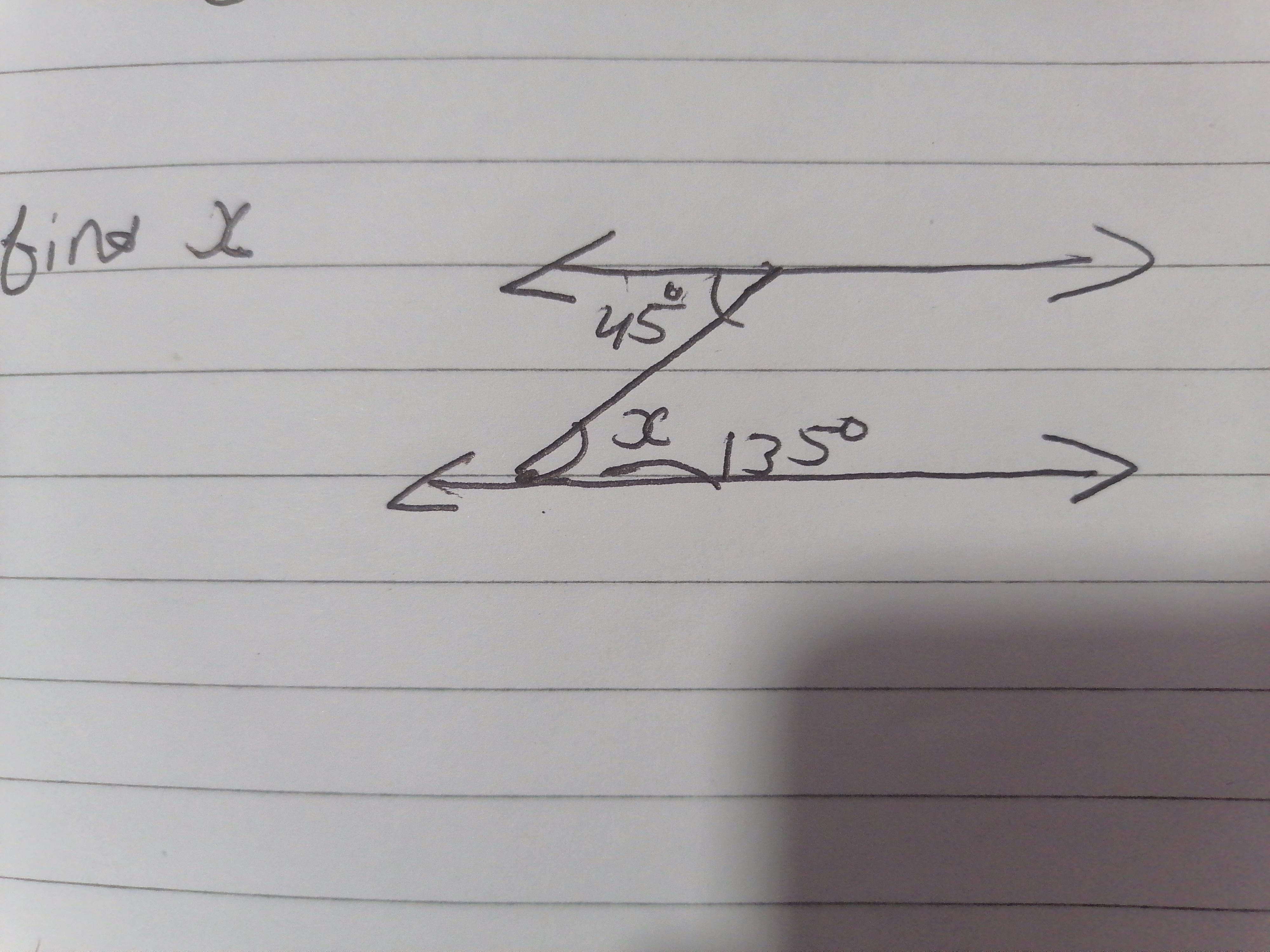 Find the value of x from this question 