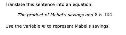 Please Translate this sentence into an equation.