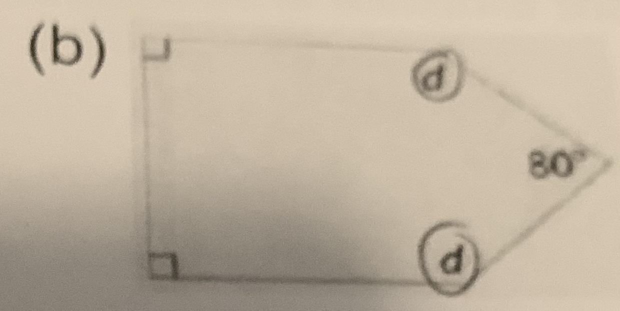 1b) Determine the measure of the unknown angle.