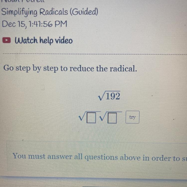 Go Step By Step To Reduce The Radical 