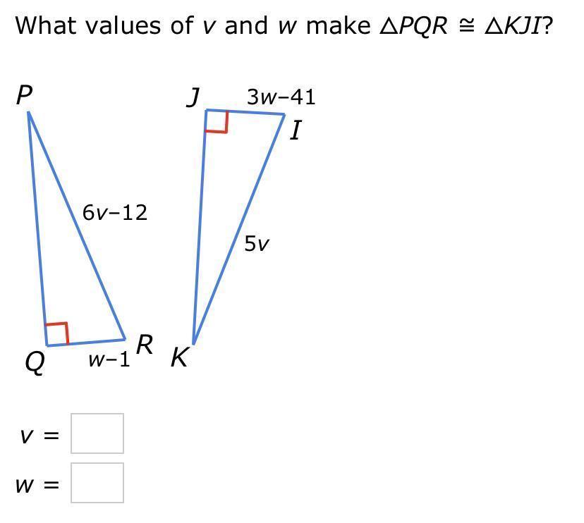 What Values Of V And W Make P Q R K J I ? V=_____w=_____
