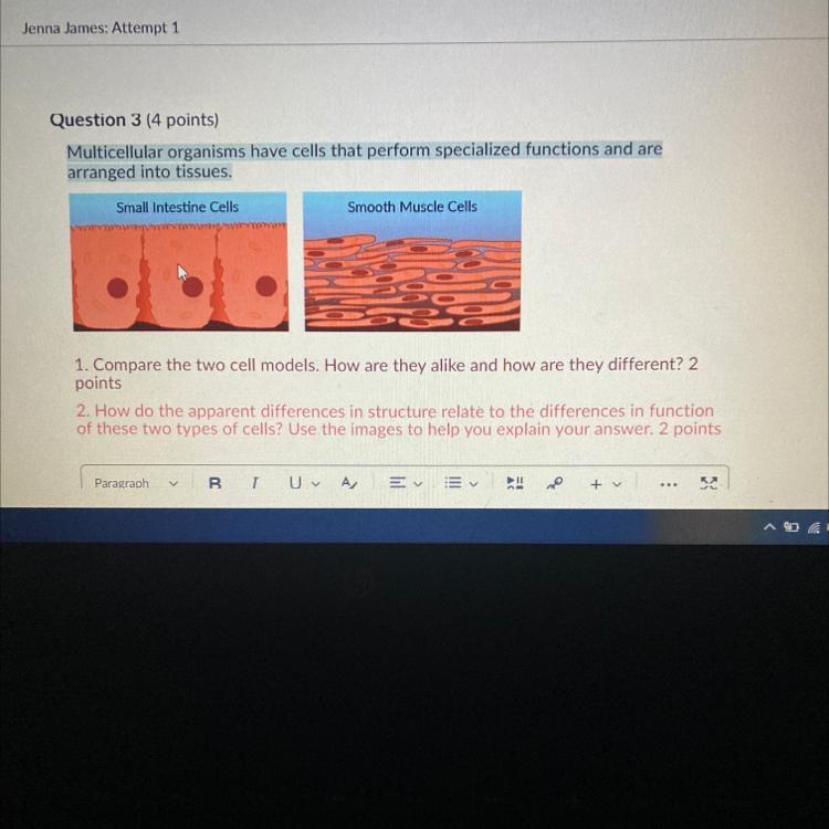 ASAP FOR A QUIZ WILL GIVE BRAINLIEST!!!!!Question 3 (4 points)Multicellular organisms have cells that