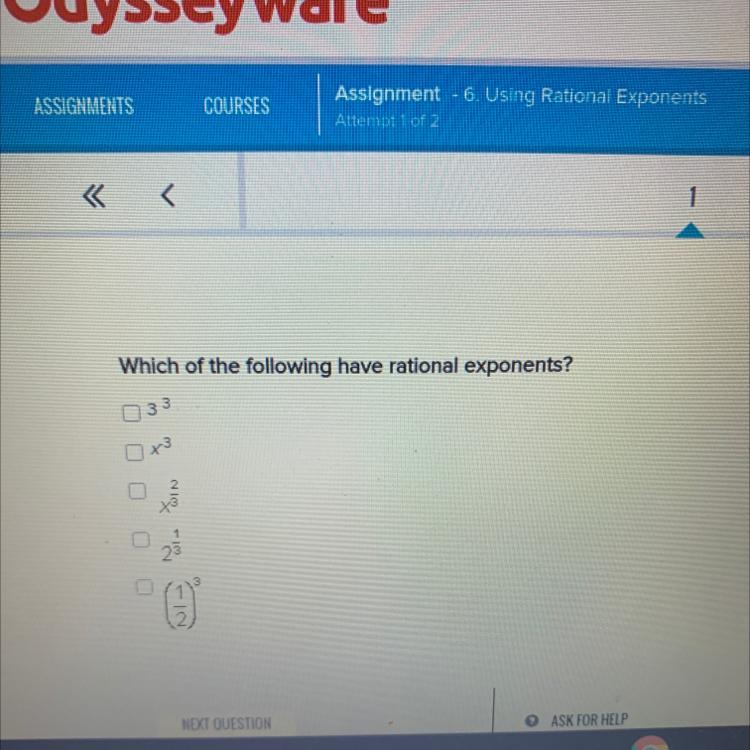 Which of the following have rational exponents?