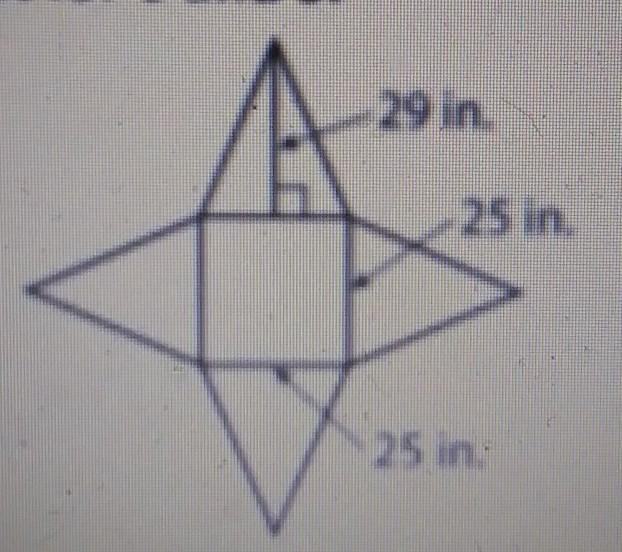 what is the lateral area of the rectangular pyramid whose net is shown 