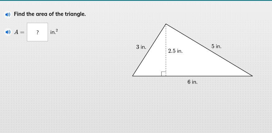 Find Area Of The Triangle Help Please