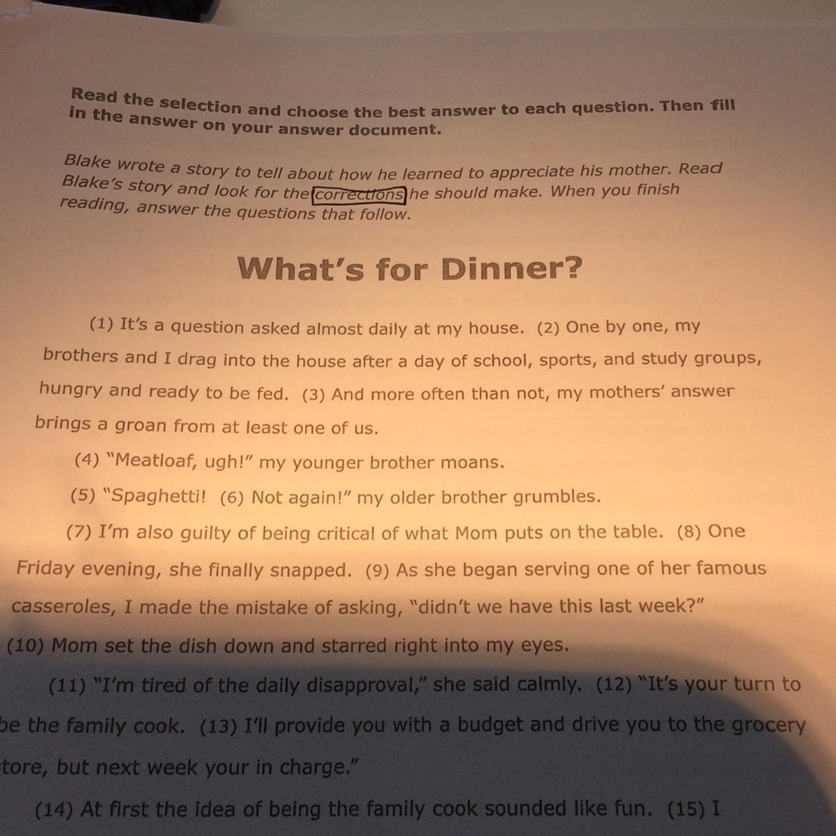 7 What Change, If Any, Should Be Made In Sentence 3? A Change Than To ThenB Change Mothers' To Mother'sC