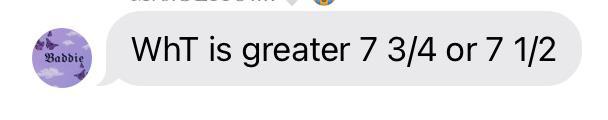 What is greater 7 3/4 or 7 1/2